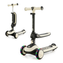 Kinderkraft Halley 2 in 1 Scooter for Kids 1+ Year Old to 50 kg, 3 Wheel Scooter, Balance Bike, Easy Folding, 2 Front Flashing Wheels, Adjustable