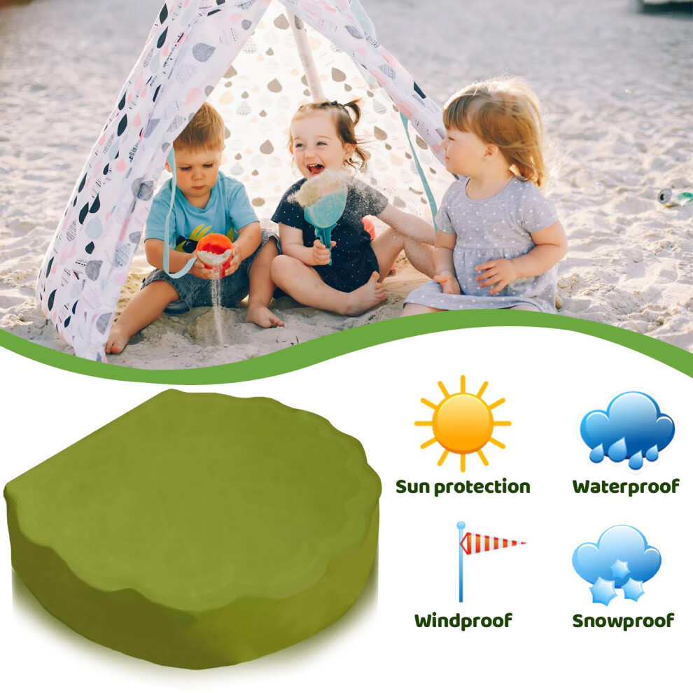 Sand Pit Shell Cover Green Sandpit Covers Waterproof Protection Cover ...
