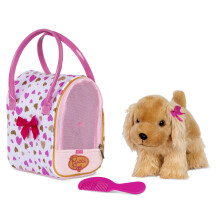 Pucci Pups ? Plush Puppy ? Dog Carrier ? Toy Cocker Spaniel ? Pink & Golden Heart Print Bag & Cocker Spaniel and Comb? Stuffed Animal ? 3+ Years
