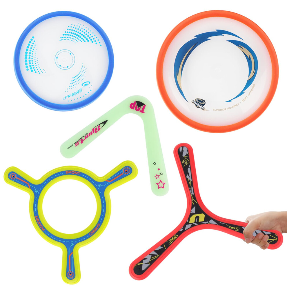 DeAO Toys deAO 5 PCS Colourful Boomerangs for Kids, Easy to Throw Boomarang Frisbee Flying Toys for Outdoor & Indoor Play, Fun Sports Game for Children and