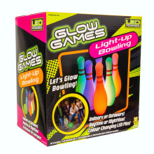 Glow Games, Glow in the dark bowling set with LED lights, 92592, Light up toys, for ages 5+ years.