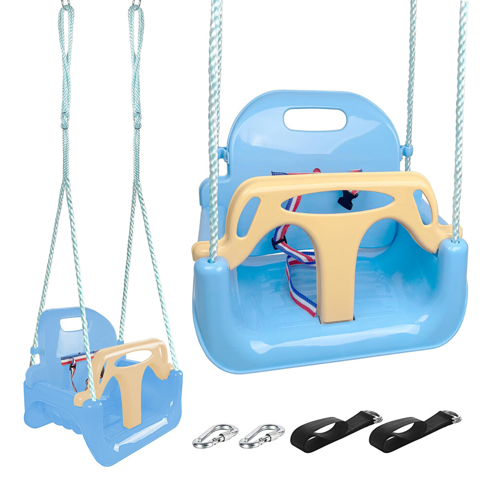 Toddler Swing 3-In-1, Kid Swing Seat For Kid, Baby Swing For Garden Home Playground Indoor Outdoor ( Blue) Light/Blue Kinspory