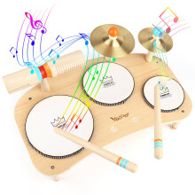 Vanplay Wooden Toys Kids Drum Kit Musical Instruments For Toddlers Baby Drum Musical Toys Gifts for 3 4 5 Years Old Girls Boys