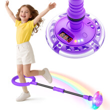 Jofuni Ankle Skip Ball for Kids with Counter, Timer, Cal Calculator, Girl Birthday Gifts for Age 5 6 7 8, Battery Powered Foldable Outdoor Sports Toy
