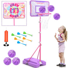 MELAND Basketball Hoop - Pink Basketball Hoop for Kids with Adjustable Height of 40.8-74.8 Inch Unicorn Gifts for Girls Toys Kids Toys for Outdoor