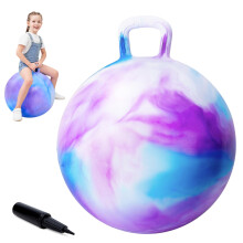 INPODAK Space Hopper for Kids Age 5 to 9, 20 Inches Hopping Balls, Jumping Ball with Handle, Hop Ball Toy for 6 Years Old Child Boys Girls Indoor