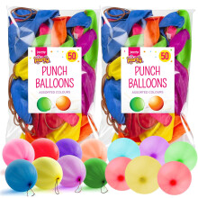 Jaunty Partyware 100x Large Punch Balloons for Kids Ideal Party Bag Fillers - 12 Inch Large Size - Assorted Colours - Fun Children?s Party Ideas -