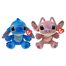 TY Stitch Beanie Babies Set of 2 ? Stitch and Angel 15CM ? As Seen in the Movie, Soft Plush Toy for Kids, Collectible and Cuddly Plushies for Kids