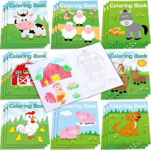 Faccito 24 Pcs Bulks Coloring Books for Kids, Animal Mini Coloring Books DIY Art Drawing Set Mini Activity Pages for Summer Animals Birthday Gifts