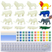 BONNYCO Jungle Animals Party Bag Fillers for Kids Unisex, Painting Craft Kit Pack 16 Kids' Party Favours Boys Toys, End of Year Gifts for Children,