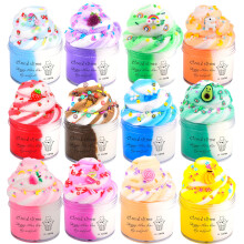 Cloud Slime Kit 12 Pack,With Stitch Rainbow Cake Strawberry Rose Slimes Charms,Fluffy Slime for Girls and Boys,Stress Relief Toy for Kids