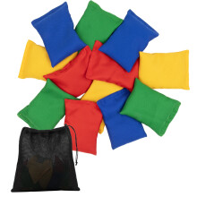 WOFEU 12pcs Bean Bags Throwing,3.2″x4.8″ Toss Beanbags for Kids Easy Grip, Mini Corn hole for Teenagers Tossing, Double Stitching Beanbag for Jugg