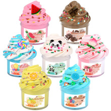 Scented Slime Kit with 7 Pack Butter Slimes,Dual Colored Peachybbies Slime Watermelon Charms,Super Soft and Non-Sticky,Stress Relief Toy Party Favors