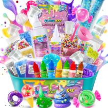 YOPINSAND DIY Slime Kit, Galaxy & Glow in The Dark Slime Making Kit for Kids 6-12, Butter & Cloud Slime Kit with Add-ins, Foam Balls, Charms,