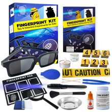 UNGLINGA Kids Spy Kit Detective Fingerprint Toys Gifts for 4 5 6 7 8 9 10 Years Old Boys Girls, Science Experiments Learning Educational Fingerprint