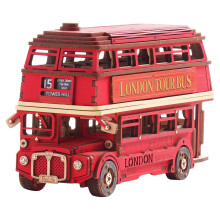 Rolife 3D Puzzle - London Tour Bus Wooden Puzzles for Adults DIY Model Kits, Creative Craft Construction Kits for Adults, Aesthetic Home Decor Gifts