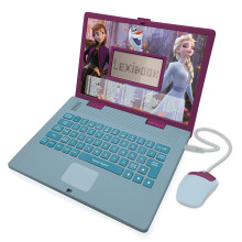 LEXIBOOK, Frozen, Educational and Bilingual Laptop French/English, Girls Toy with 124 Activities to Learn, Play Games and Music with Elsa & Anna,