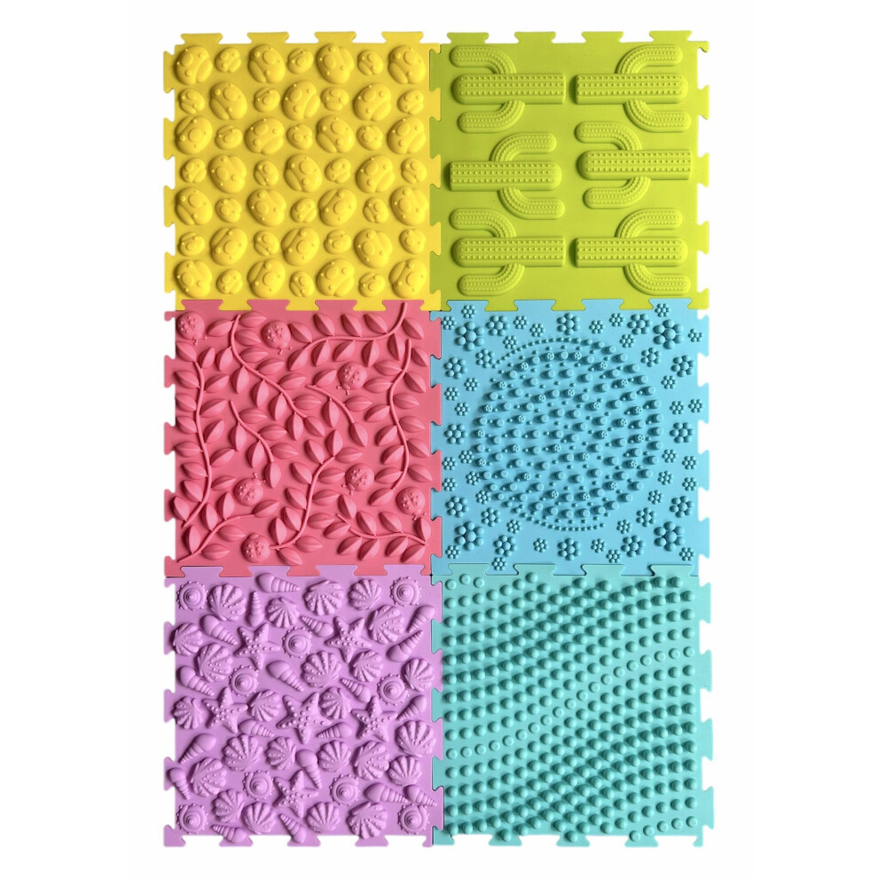 Hb.ye Massage Puzzle Floor Mats Orthopedic Game Mat Multicolor Silicone Training Mat Textured Sensory Play Mat Tiles For Kids And Adult,Autistic
