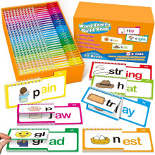 Starnearby 30 Read and Rhyme Flip Books, Word Families Building Book with 287 Words, Early Educational Alphabet Flash Cards, Preschool Learning