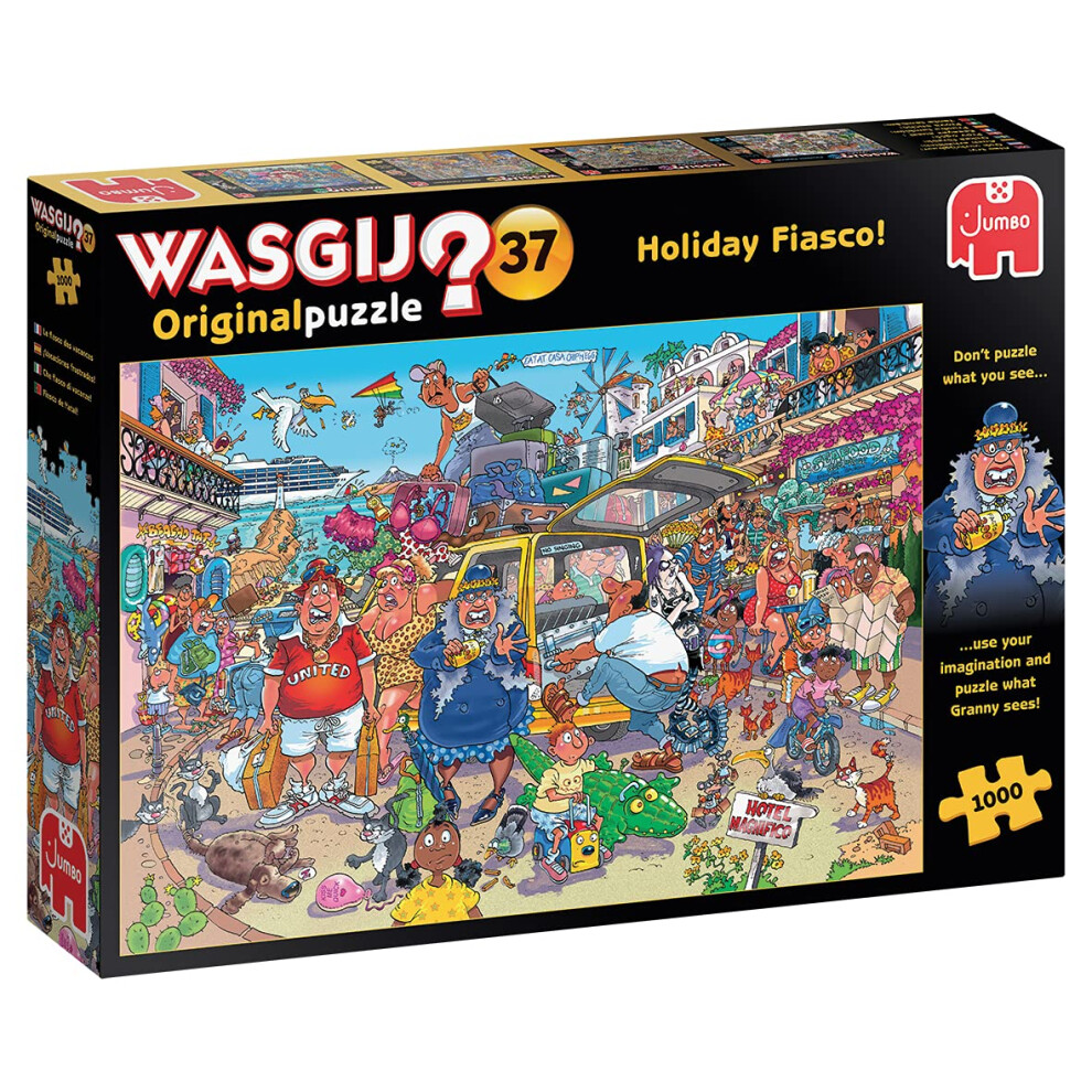 Wasgij Original 37, Holiday Fiasco - 1000 Piece Jigsaw Puzzles For Adults - Fun, Challenging & Brainteasing Adults Jigsaw Puzzle - Uncover The Puzzle