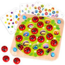 Nene Toys Ladybug?s Garden Memory Game ? Wooden Matching Game for Kids Age 3 4 5 Years Old ? Family Game with 10 Fun Patterns ? Educational Toy for