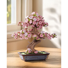 Rolife 3D Puzzle Sakura and Evergreen Pine Bonsai Wooden Puzzle Model Kits for Adults to Build Home Decoration Creative Gifts for Adults and Kids