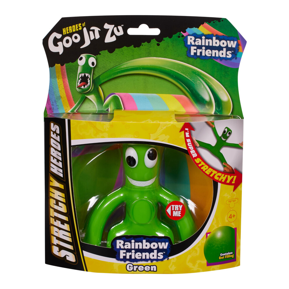 Heroes of Goo Jit Zu Rainbow Friends, Green. The multiplayer, kid-friendly horror story experience. Super Stretchy Goo Filled Toy Figure.-image-OPC-PJSVG6D-NEW