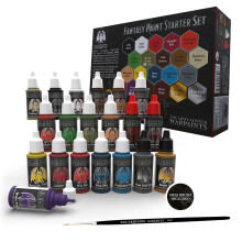Grinning Gargoyle Fantasy Miniature Paint Set - 20x Miniature Paints including Brush - Starter Set for Tabletop Figures & DnD