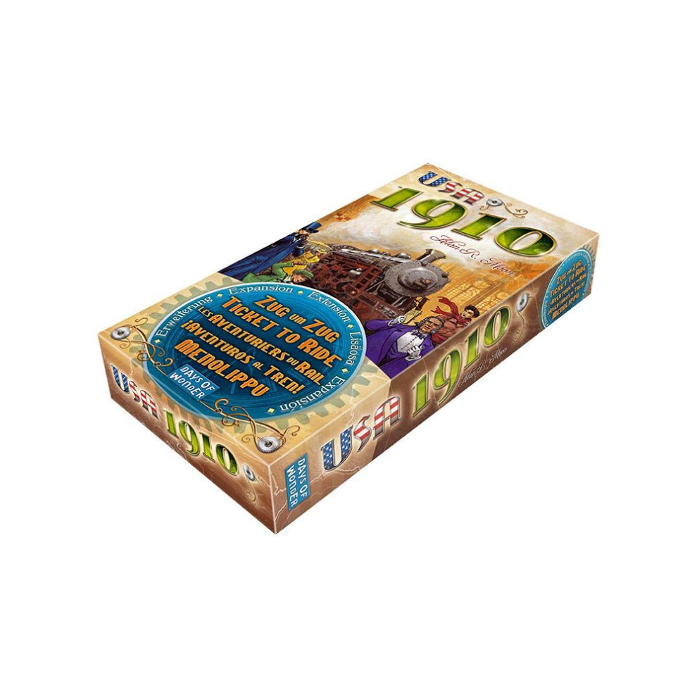 Days Of Wonder Ticket To Ride Usa 1910 Board Game Expansion Ages 8 Plus For 2 To 5 Players, Multicolour