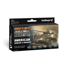 AV Vallejo Model Color Set - WWII American Armour&Infantry