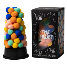 CMYK The Fuzzies Quick Game of Balance, Combines Little Pompom Balls with Gravity-Defying Towers Fun, Competitive Game For 2 or More Players, For Ages