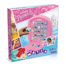 Winning Moves Top Trumps Match Disney Princess Board Game Multilingual, Play with Cinderella, Snow White and Merida, 2 player family travel game for