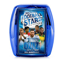 Top Trumps World Football Stars Quiz Game, 500 questions to test your football knowledge and memory including Cristiano Ronaldo, Lionel Messi, Harry