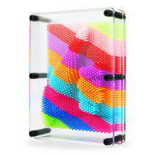 3D Pin Art Toy - Large Size 6? X 8? Unique Metal 3D Pin Art Board for Kids & Adults (Plastic, Rainbow)