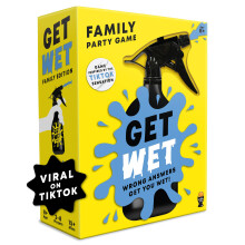 Lucky Egg Get Wet Family Edition - Fun and Educational Trivia Game with Water Sprayer - Engaging Family Card Games for Kids and Adults - Suitable for