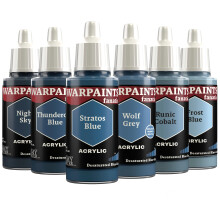 The Army Painter, Warpaints Fanatic Flexible Triad: Desaturated Blue-Greys, 6 x 18 ml acrylic paints - Miniature quality hobby paint for Dungeons and