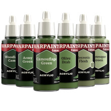 The Army Painter, Warpaints Fanatic Flexible Triad: Olive Greens, 6 x 18 ml acrylic paints - Miniature quality hobby paint for Dungeons and Dragons