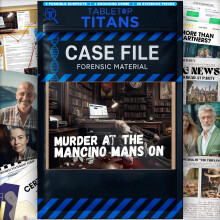 Tabletop Titans Murder Mystery Case File Game ? Unsolved Cold Case Detective Game | Murder at Mancino Mansion Ideal for Solo, Families, Couples and