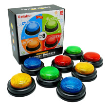 Gelabur 8-Pack Buzzers for Trivia Games, Answer Buzzers for Classroom, Family Feud Jeopardy Buzzer, Game Buzzers with Lights and Sound for Classroom,