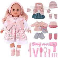 deAO Baby Dolls for Girls, Dress-Up Doll, 3 Set Dolls Clothes and Doll Accessories, Dolls for 3 4 5 6 7 8 Years Old Girls Toddler Kids, Dolls for