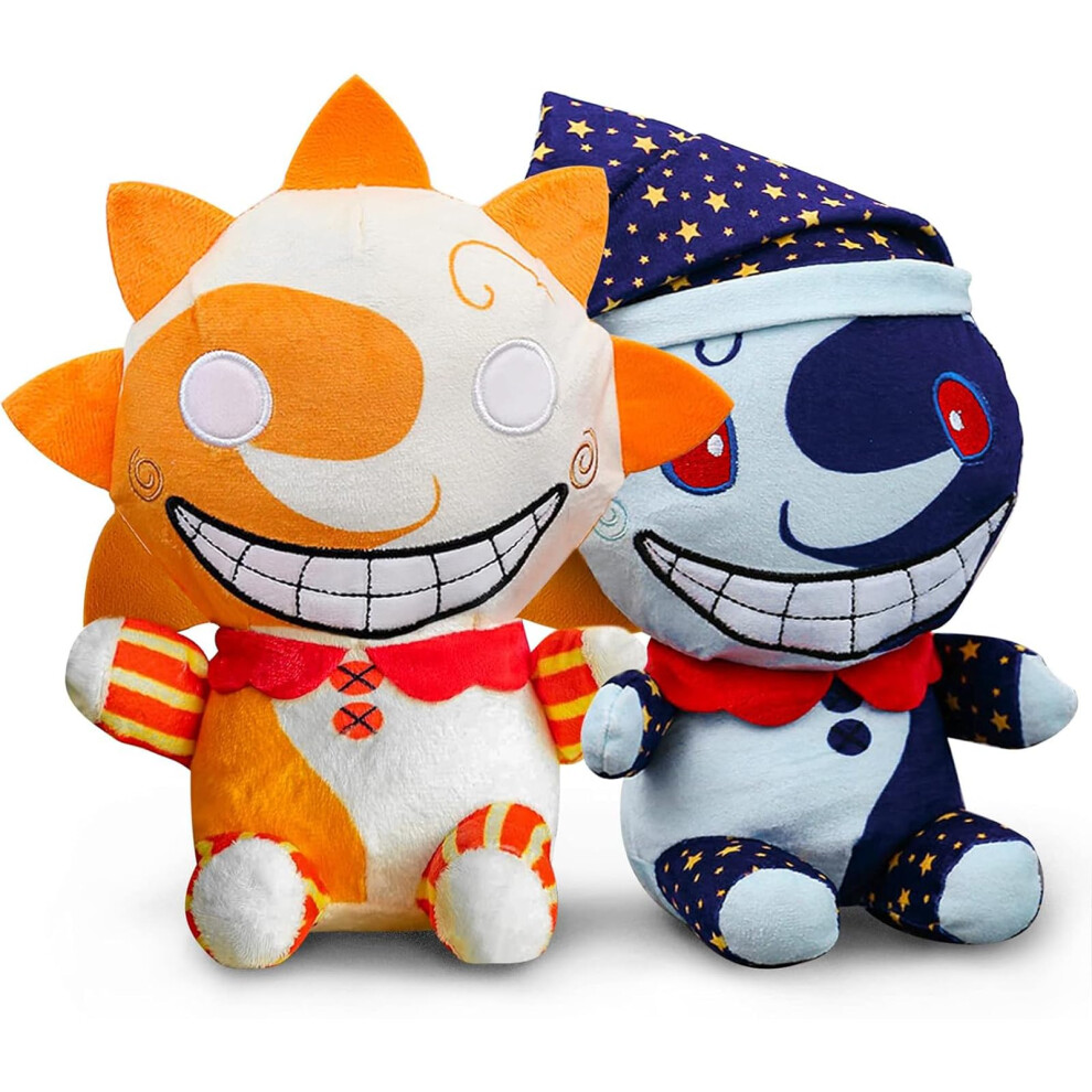 Vita Dennis Plushies 2Pcs Sun And Moon Plush Fnaf 9.84In Fnaf Security Breach Sundrop And Moondrop Plush Figure Toy Soft Stuffed Clown Cartoon Plushie