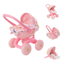 Babyboo 4 In 1 My First Pram | Jungle Print Design | Childrens Baby Doll Pushchair Buggy Stroller, Carry Cot, Baby Seat | Dolls Accessories For Kids