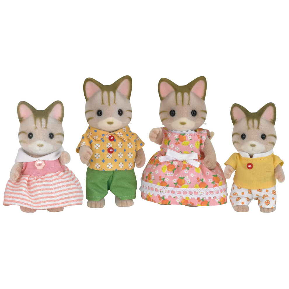 Sylvanian Families Striped Cat Family - Dollhouse Playset 5180