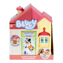 Bluey Play Date Plush Surprise, Decorate House With Stickers, Attach the Play Time Sign, Then Open the Door for a Surprise Plush to Appear, Which