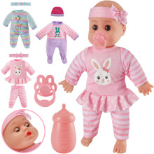 LINFUN KIDS Baby Dolls Accessories for Girls,Talking Baby Dolls Open Close Eyes,3 pcs Doll Dress Up Clothes 12 inch,Role Play Toys age Toddler Kid 3+