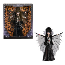 Monster High Doll, Elvira, Mistress of the Dark Collectible in Black Faux Leather Dress with Silvery Batwing Cape and Premium Accessories, HYV99