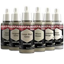 The Army Painter, Warpaints Fanatic Flexible Triad: Warm Greys & White, 6 x 18 ml acrylic paints - Miniature quality hobby paint for Dungeons and