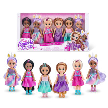 Sparkle Girlz Princess, Collectible Fashion Dolls, Princess Dress Up Dolls (6 Pack)