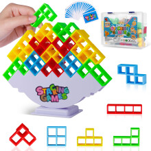 Anpole Balance and Play - Tetra Tower Stacking Blocks Game, Fun and Educational Entertainment for Kids, Board Games for Family, Parties, Travel