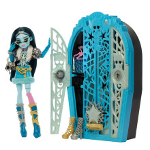 Monster High Skulltimate Secrets Doll and Accessories Set, Hauntlywood Mysteries Frankie Stein with Reveal Closet & 19+ Glam Surprises like Doll